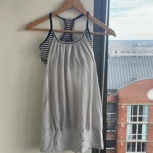 Lululemon bandeau tank top size 4 white black stripes